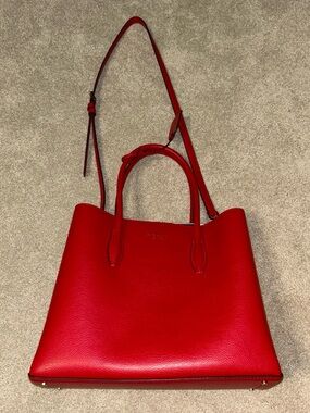 kate spade Red Leather Shoulder Tote with Top Handles